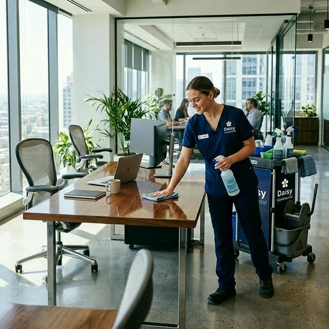 Clean modern office workspace